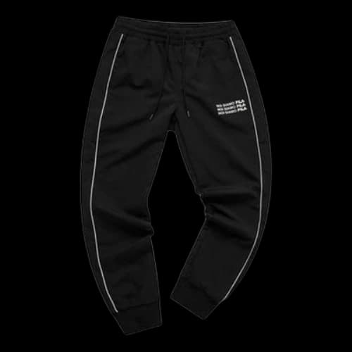 FILA FUSION Alphabet Printing Sports Woven Bundle Feet Long Pants Black