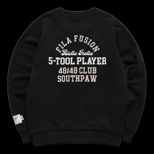 FILA FUSION Logo Printing Sports Round Neck Hoodie Black (Women's)