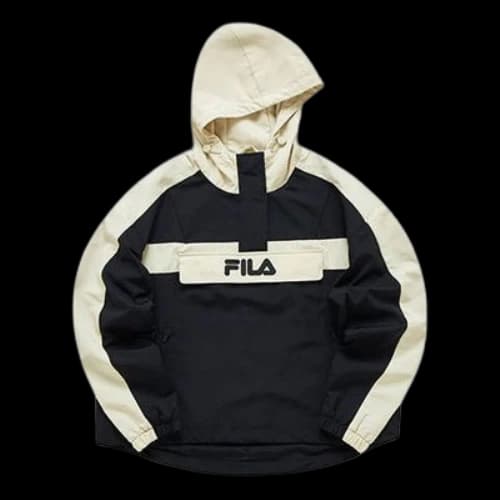 Fila FUSION Logo Colorblock Woven Sports Hooded Jacket Black