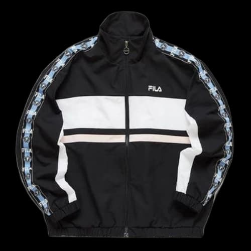 Fila FUSION Contrasting Colors Printing Woven Sports Jacket Black