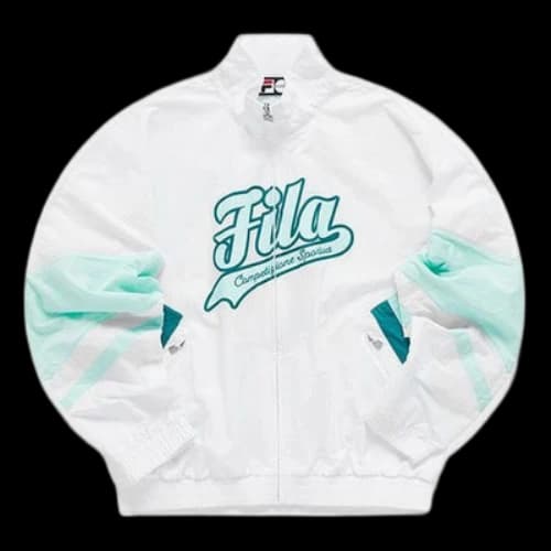 FILA FUSION Logo Printing Contrasting Colors Woven Jacket White