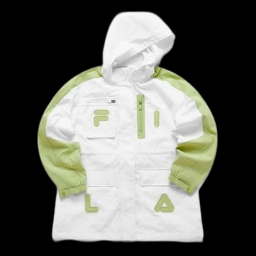 Fila FUSION Casual Sports Logo Pattern hooded Zipper Jacket White