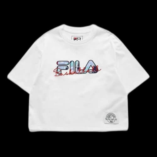 FILA Fusion Casual Sports Printing Round Neck Short Sleeve White