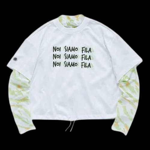 FILA FUSION Alphabet Printing Tie Dye Loose White