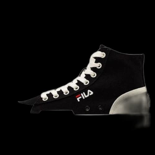 Fila Block High-Top Canvas Shoes Black/White (Women's)