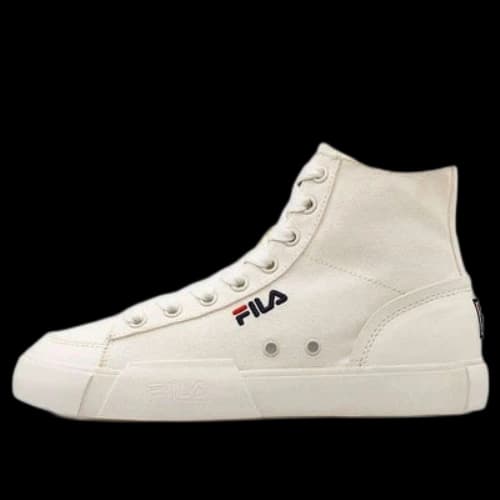 Fila Block High-Top Canvas Shoes White (Women's)