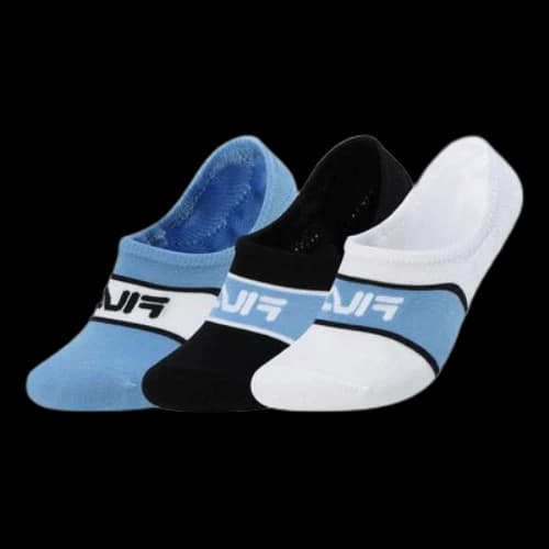 FILA FUSION Logo No Show Socks 3-Pack 'Teal White Black'