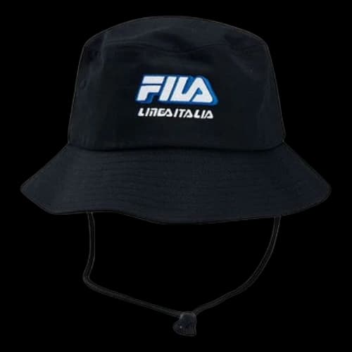 Fila LOGO Fisherman's hat Embroidered Fisherman's hat Unisex Black / White