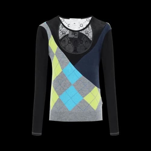 Marine Serre Harlequeen Pullover Crewneck 'Blue'