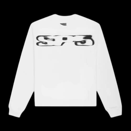 Sp5der Sp5 Blurry Long-Sleeve Tee 'White'