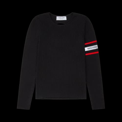 Marine Serre Open Back Ribbed Sweater 'Black'