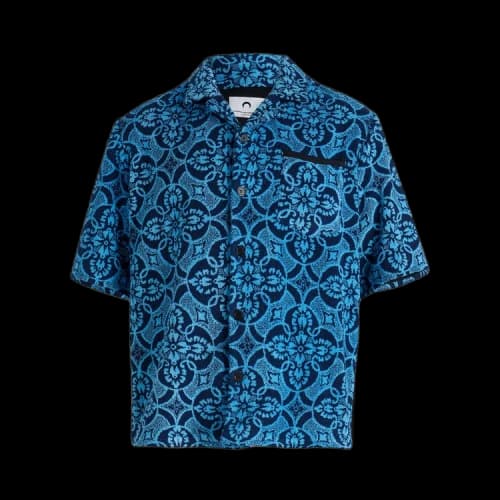Marine Serre Oriental Towels Bowling Shirt 'Oriental Aquarius'