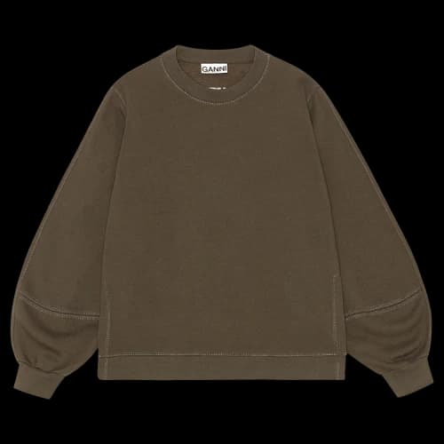 Ganni Puff Sleeve Sweatshirt 'Kalamata'