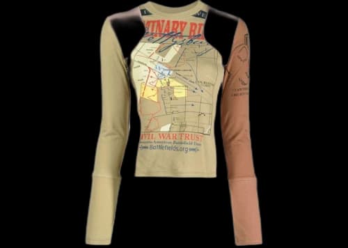 Marine Serre Printed Long-Sleeve T-shirt Olive Green