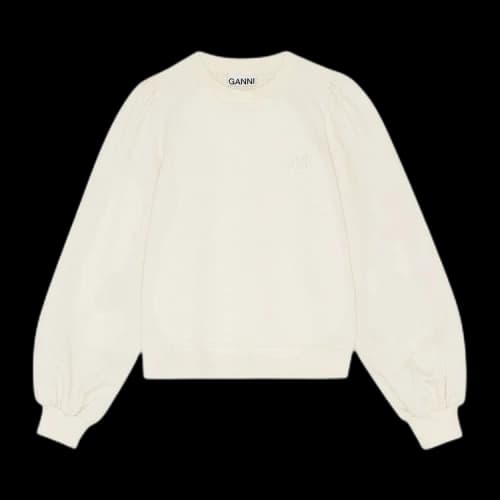 GANNI Software Isoli Puff Shoulder Sweatshirt 'Egret'