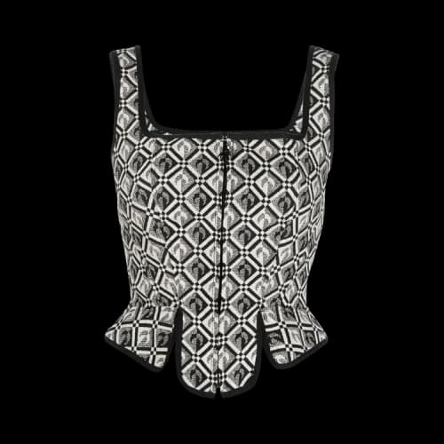 Marine Serre Moon Diamant Zipped Corset 'Black'