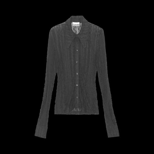 GANNI Stretch Lace Shirt 'Black'