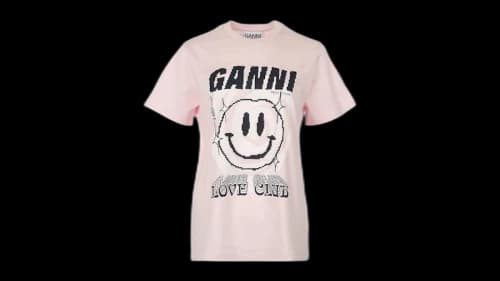 Ganni Love Club Light Lilac Tee Lilac