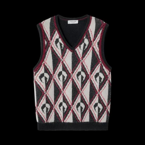 Marine Serre Harlequeen Pullover V Neck 'Black'