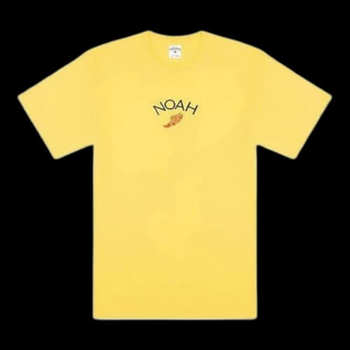 NOAH Embroidered Winged Foot Logo T-shirt 'Yellow'