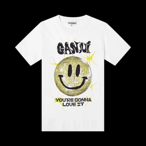GANNI Basic Jersey Smiley Relaxed T-Shirt 'White'