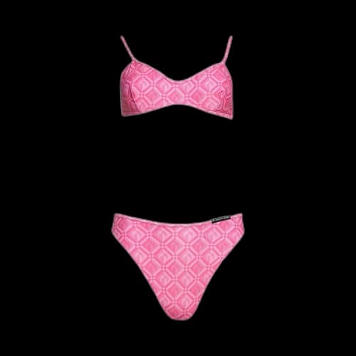 Marine Serre Printed Two Piece Bikini 'Fuschia'