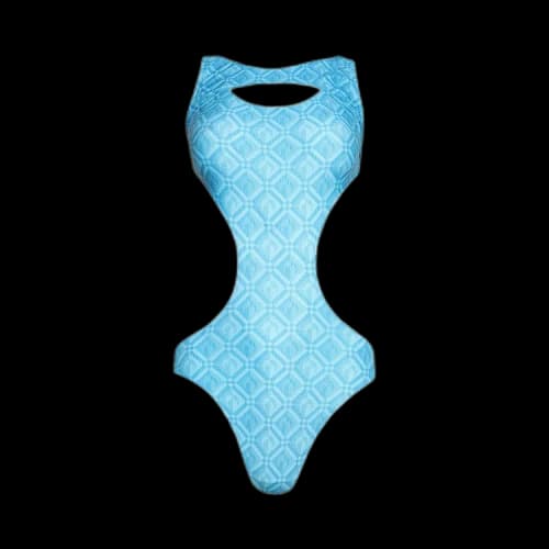 Marine Serre One Piece Swimsuit 'Moon Diamant Blue Print'
