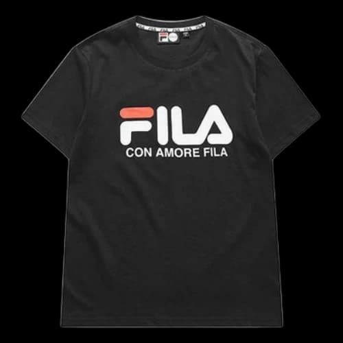 FILA FUSION Large Logo Brand Printing Short Sleeve Blue
