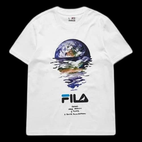 FILA FUSION x staple Crossover Earth Printing Sports Round Neck Short Sleeve White