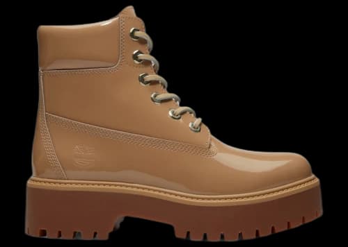 Timberland Stone Street 6" Waterproof Platform Boot Beige Patent Leather (Women's)