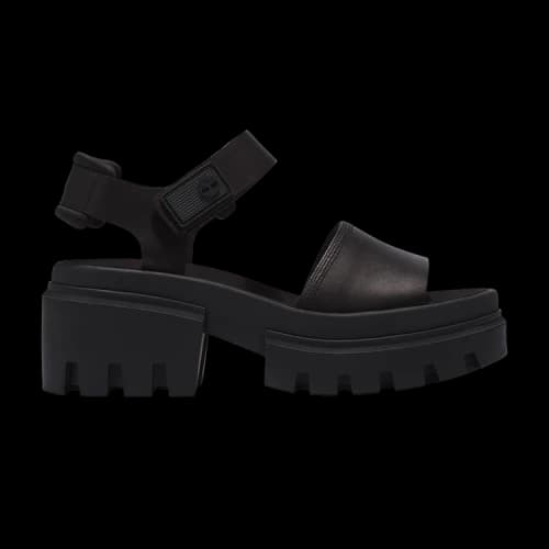 Timberland Everleigh Ankle Strap Sandal 'Triple Black' (Women's)
