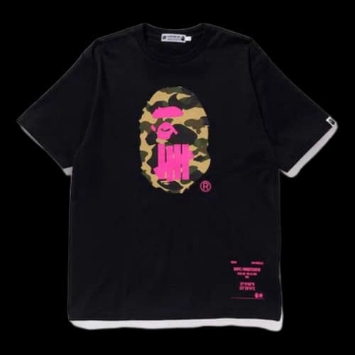 BAPE A Bathing Ape x UNDEFEATED Shanghai limited Ape Head Tee 'Black Pink'