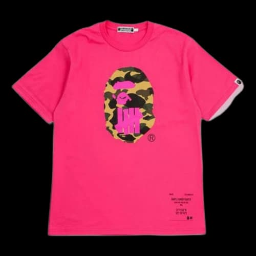 BAPE A Bathing Ape x UNDEFEATED Shanghai limited Ape Head Tee 'Rose Red'