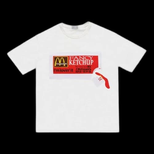 Travis Scott Cactus Jack x Mcdonald Crossover fries Printing Short Sleeve Unisex White
