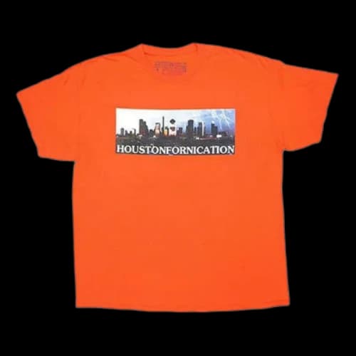 Travis Scott Unisex Cactus Jack Houston Exclusive Orange Tee Orange