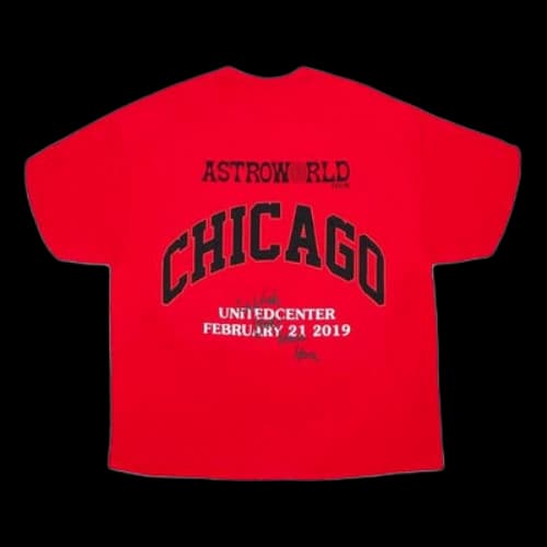Travis Scott Unisex Cactus Jack Chicago Round-neck Tee Red