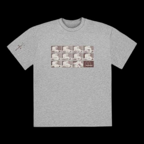 Travis Scott Cactus Jack x McDonald Crossover Chest Pattern Printing Short Sleeve Unisex Gray