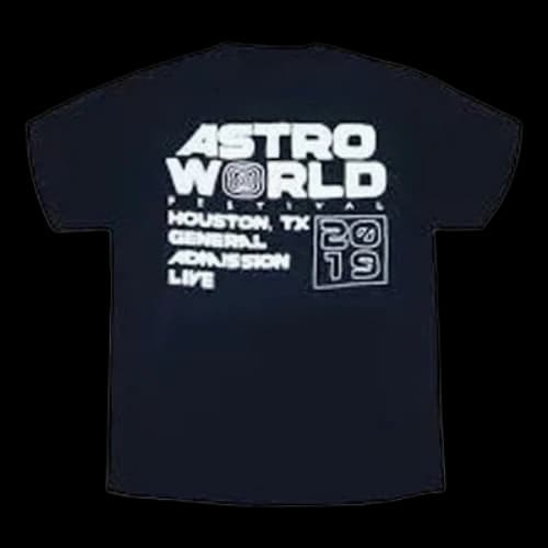Travis Scott Unisex Cactus Jack Astroworld Printing Round-neck Black