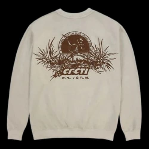 Travis Scott Cactus Jack CACTI Series Alphabet Printing Round Neck Long Sleeves Unisex Creamy White