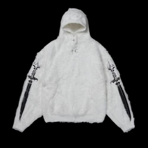 Thug Club Pack Fur Sword Hoodie 'White'