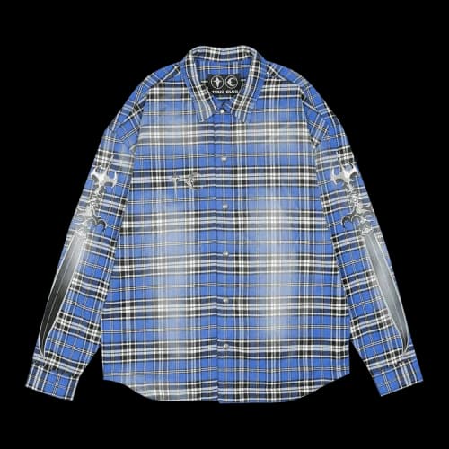 Thug Club Arab Sword Flannel Shirt 'Blue'