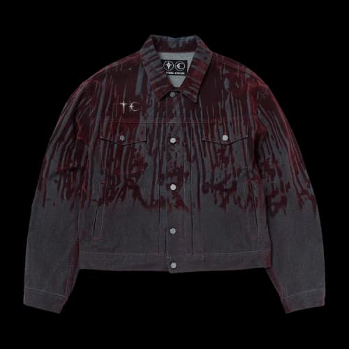 Thug Club Blood Lazered Denim Jacket 'Red'