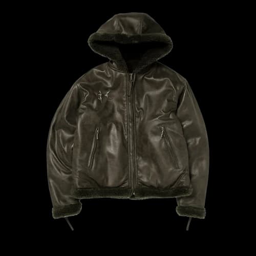 Thug Club Reversible Shearling Jacket 'Khaki'