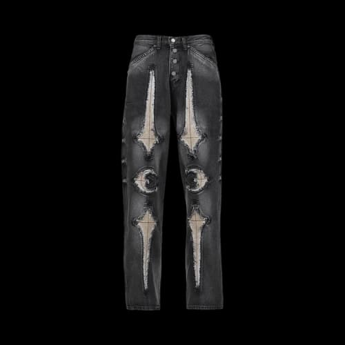 Thug Club TC Bone Leather Denim Pants 'Black'