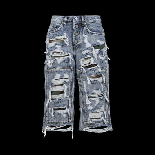Thug Club Hell Camo Denim Shorts 'Blue'