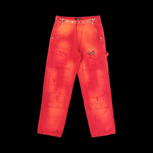 Thug Club Two Tone Washed Pants 'Red'