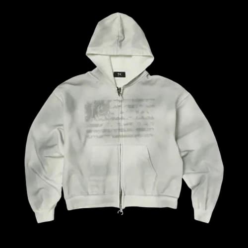 Thug Club Dirty Washed Old Glory Zip-Up Hoodie 'White'