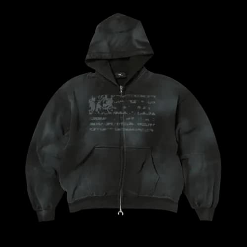 Thug Club Dirty Washed Old Glory Zip-Up Hoodie 'Black'