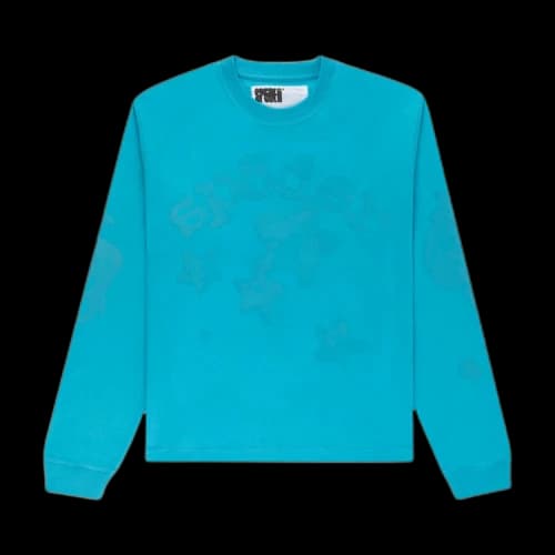 Sp5der Beluga Long-Sleeve Tee 'Ocean Blue'