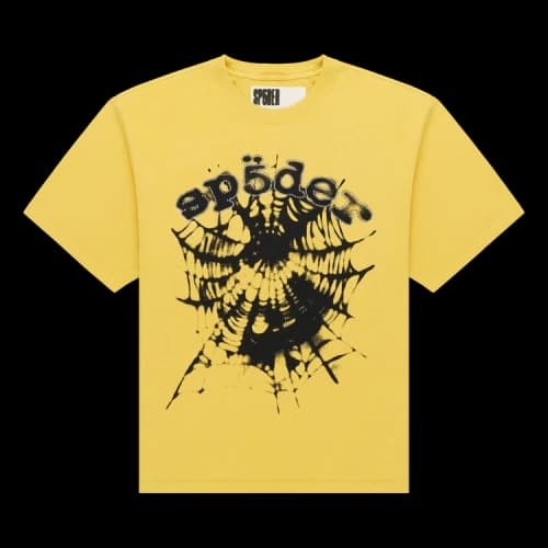 Sp5der Scattered Og Web V2 Tee 'Yellow'